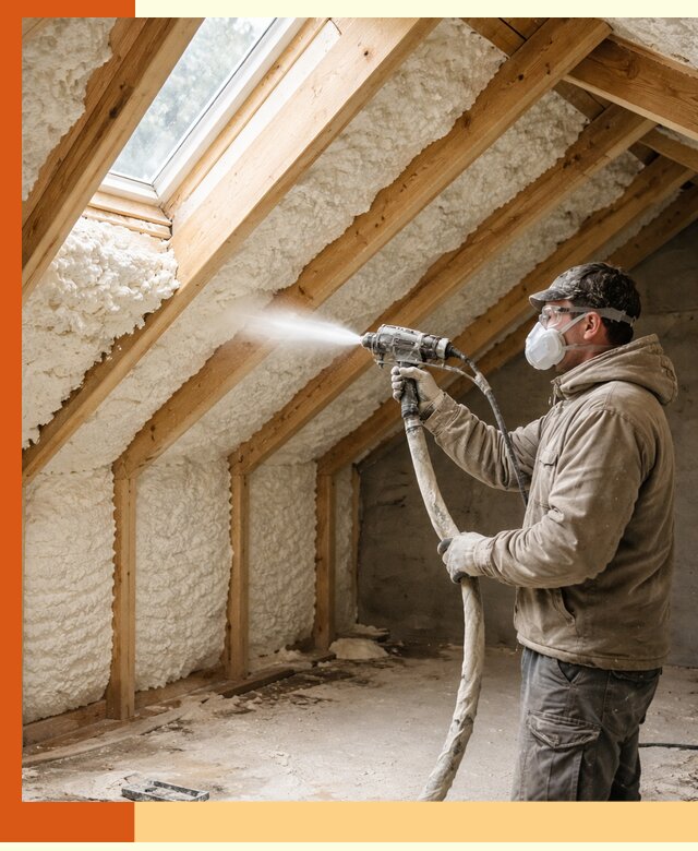 Утепление мансарды ППУ в Южноуральске быстро и надежно