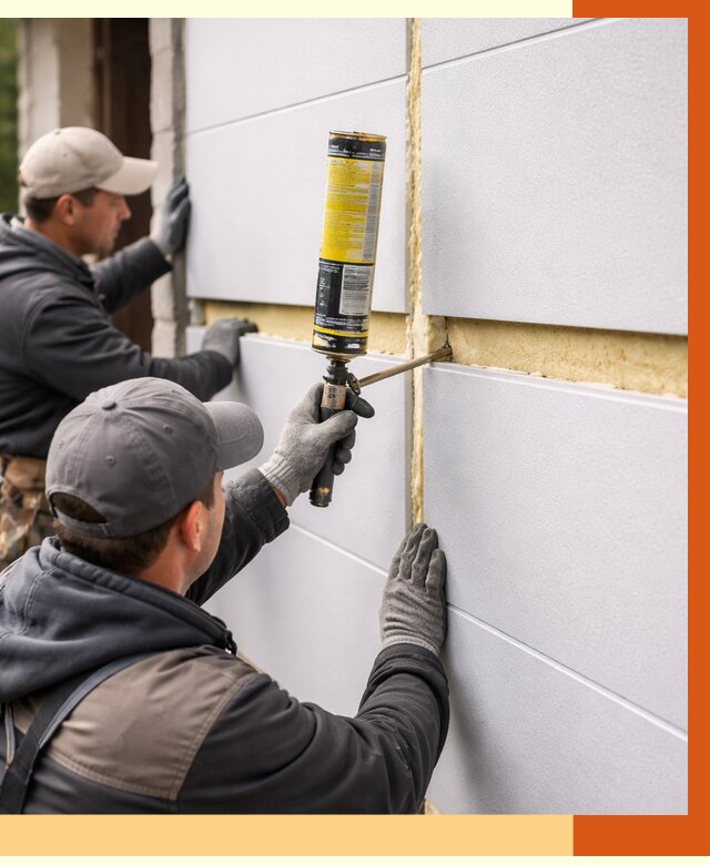 Утепление сэндвич панелей ППУ в Южноуральске от 4593 руб. за м2 | ТепломастерЖрк