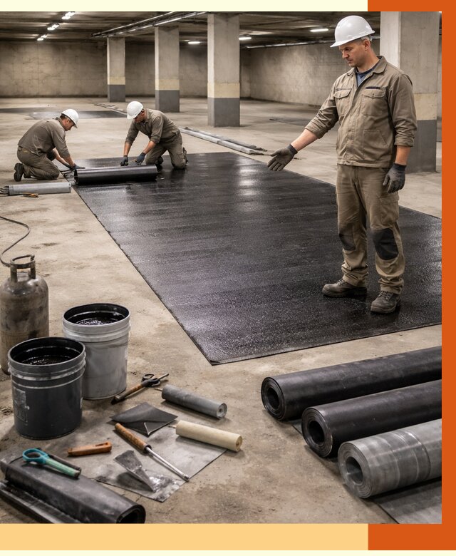 Гидроизоляция паркинга в Южноуральске от 1312 руб/м² — профессиональная защита | ТепломастерЖрк