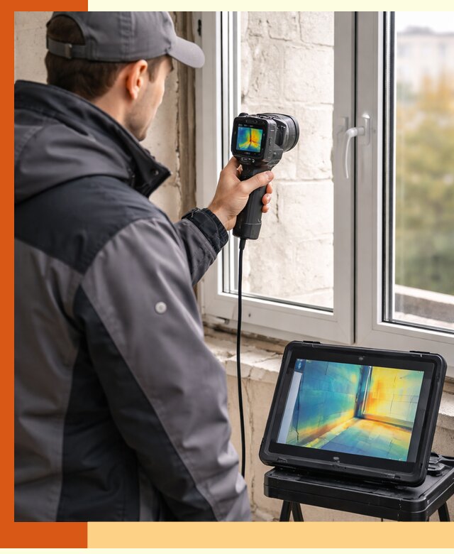 Тепловизионное обследование дома в Южноуральске для выявления утечек тепла
