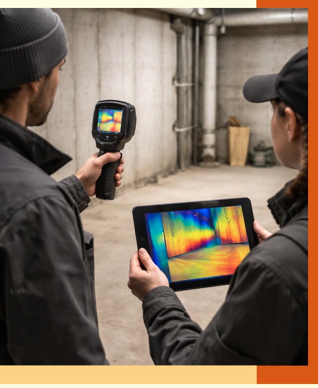 Тепловизионное обследование подвала в Южноуральске от 4921 руб. — проверка гидроизоляции | ТепломастерЖрк